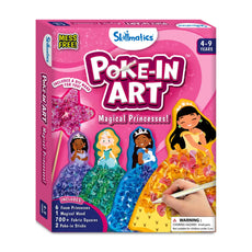 Poke-in Art Magical Princesses craft kit for kids ages 4-9, mess-free creative fun