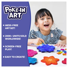 Poke-in art set for kids creating a colorful flower bouquet mess-free craft