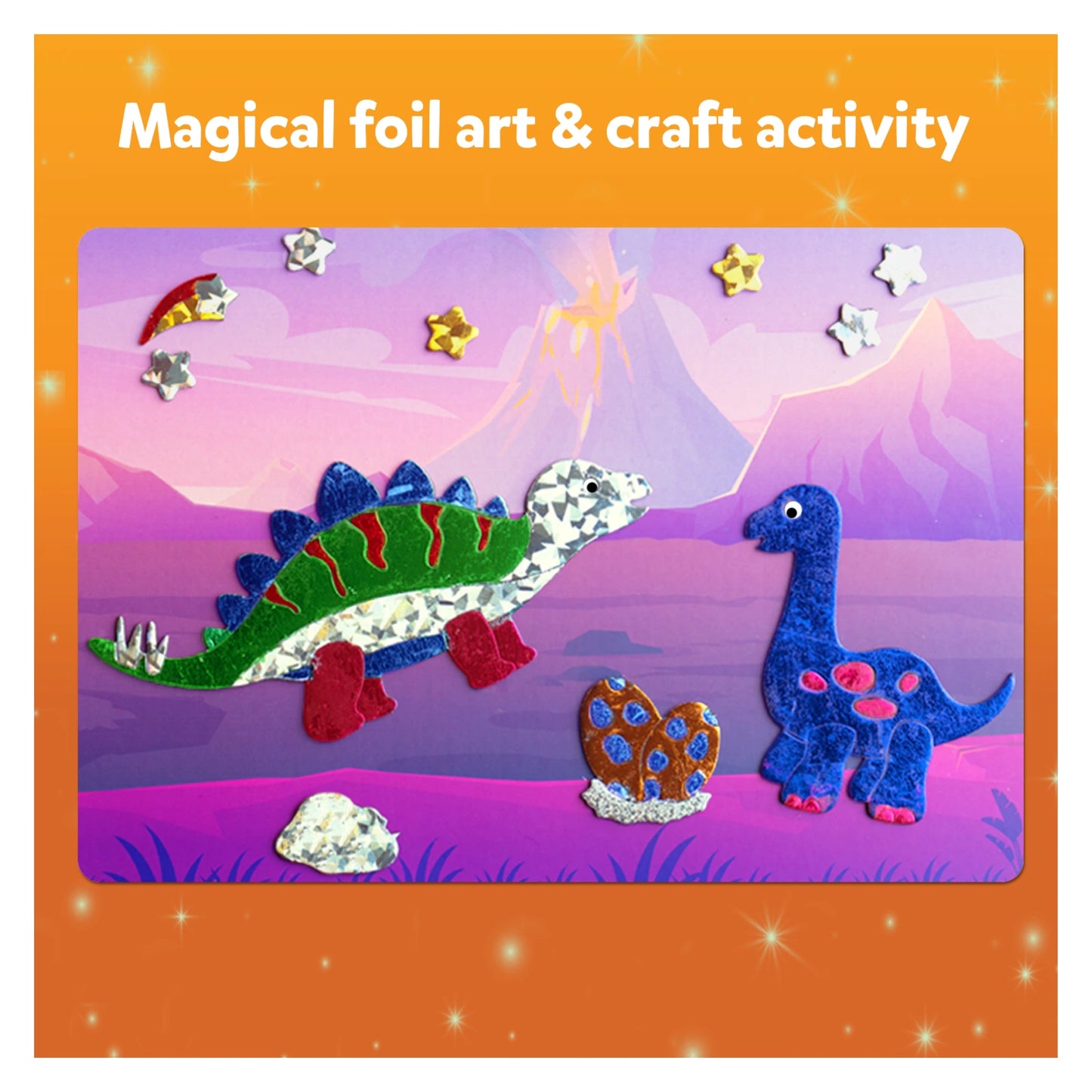 Ezelisy Art & Craft Activity Kit for Kids - Foil Craft Fun Dinosaurs for Boys A