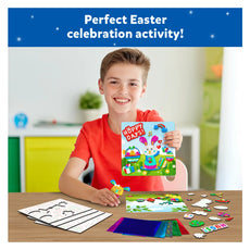 Easter-themed craft kit with foil art supplies for kids aged 4 to 9