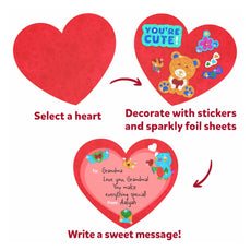 Valentine’s Day heart craft instructions for Foil Fun Friendship Hearts Art Kit for ages 4+