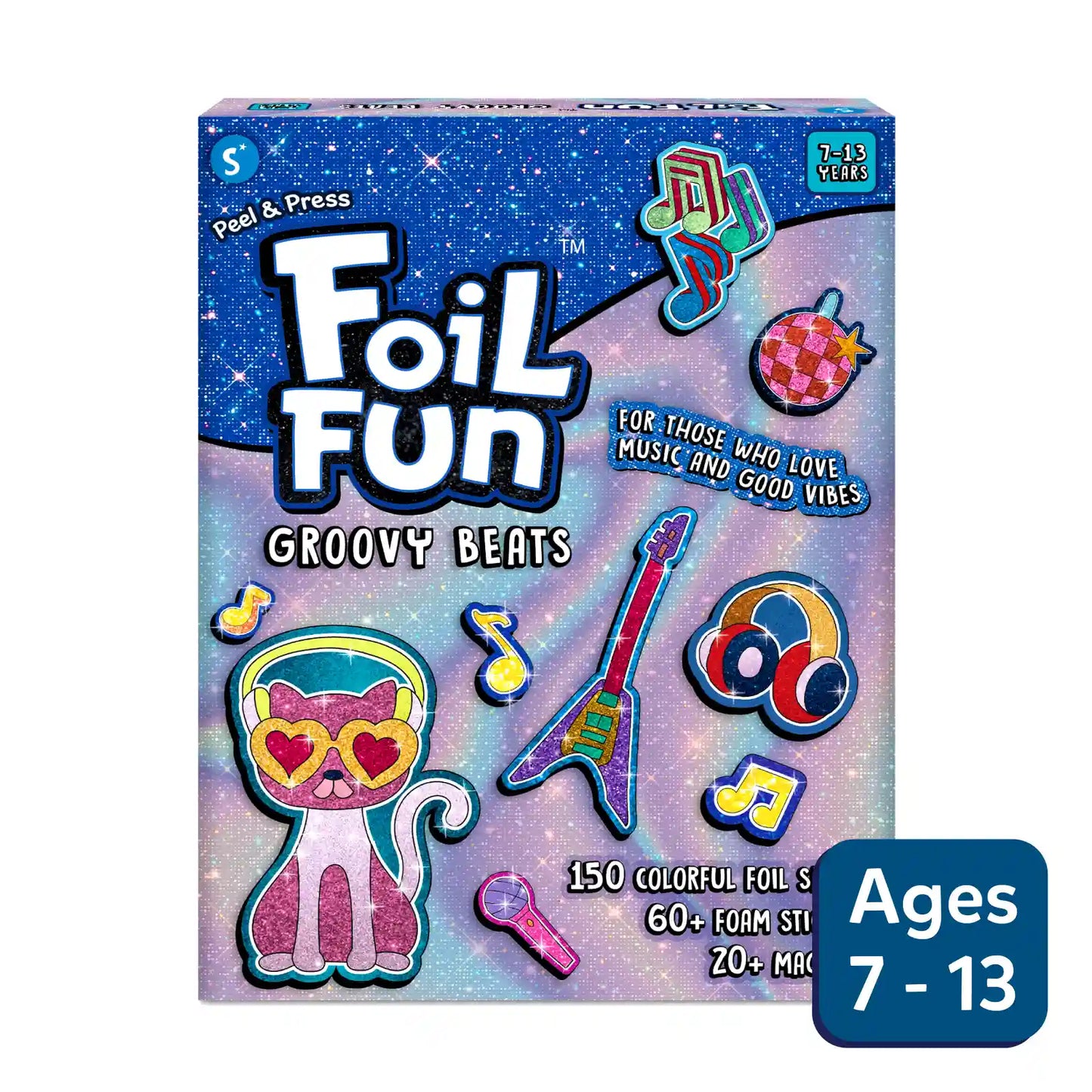 Foil Fun Groovy Beats sticker set from Foil Fun No Mess Magnetic Art Kit for ages 7-13