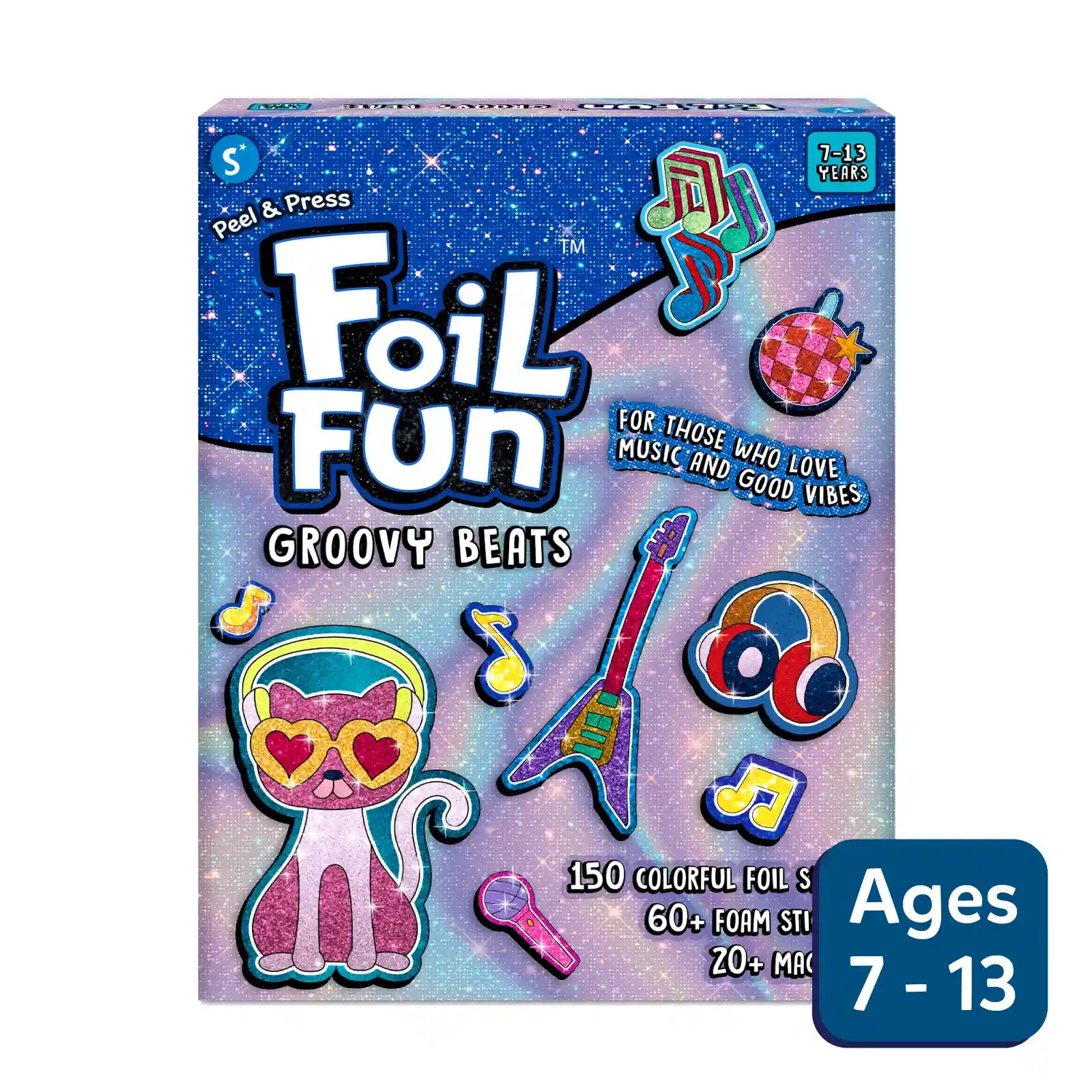 Foil Fun Groovy Beats sticker set from Foil Fun No Mess Magnetic Art Kit for ages 7-13