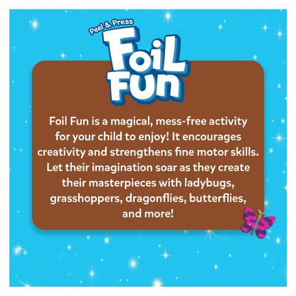 Foil Fun activity advertisement for Foil Fun Bugs & Butterflies No Mess Art Kit