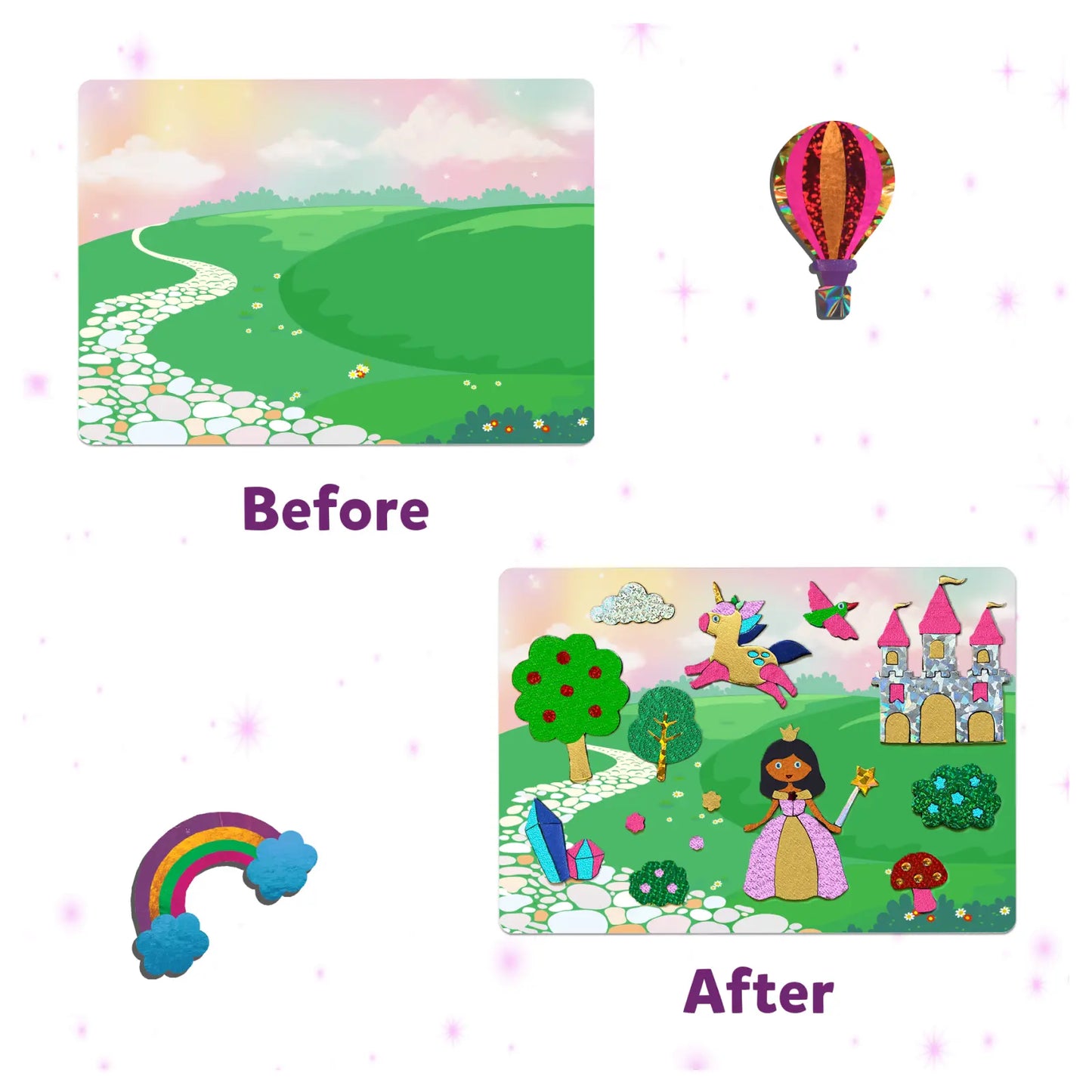 Foil Fun: Unicorn & Princess |  No Mess Art Kit (ages 4-9)