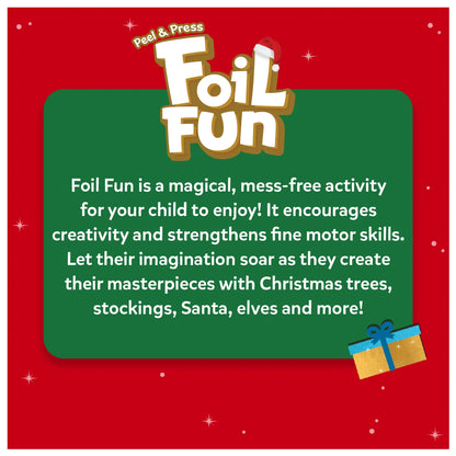 Children engaging in foil art activity with Foil Fun Holiday Magic No Mess Art Kit