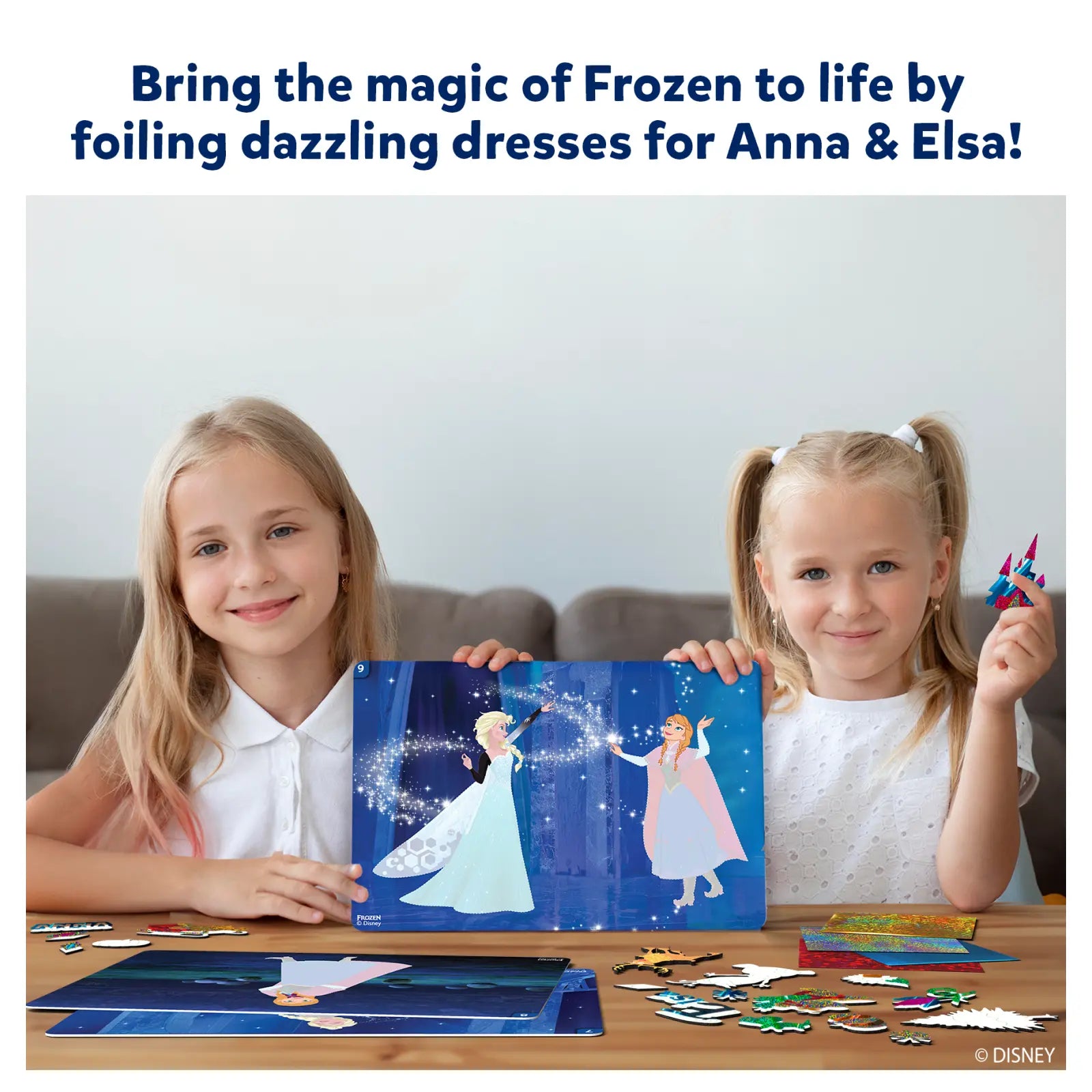 Frozen-themed puzzle from Foil Fun Disney Frozen art kit for kids ages 4-9