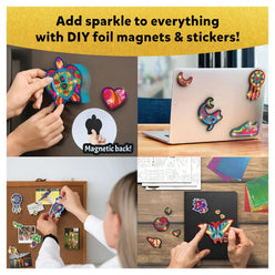 DIY foil magnets and stickers from Foil Fun Pretty Patterns No Mess Art Kit for kids
