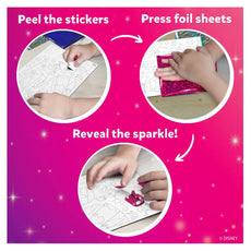 Sparkly foil art activity with Disney Princess designs from Foil Fun No Mess Art Kit