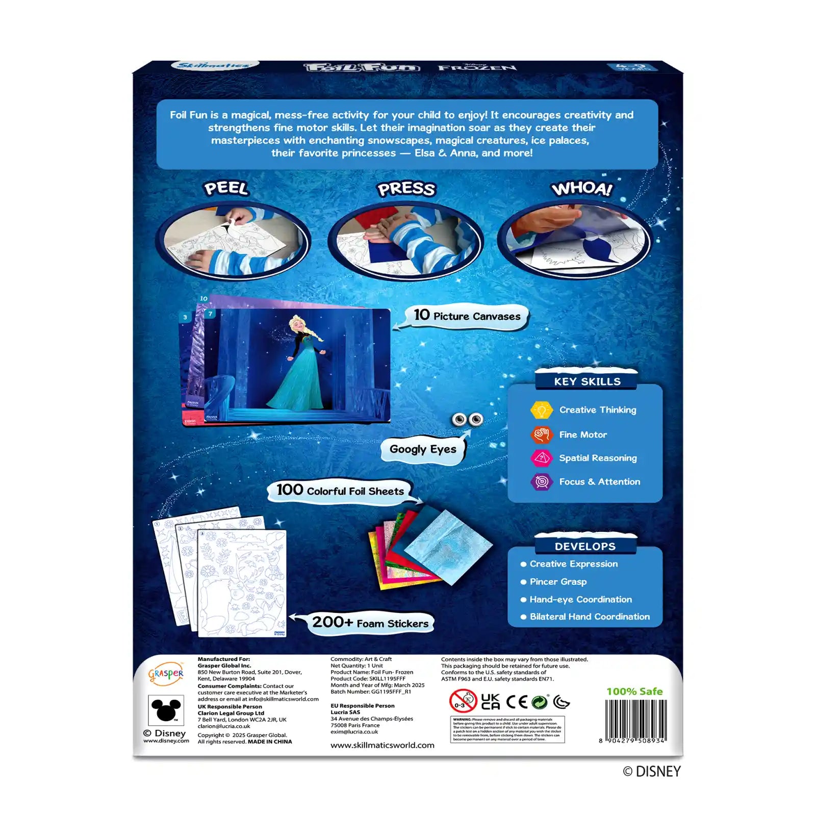 Disney Frozen Foil Fun activity set for kids ages 4-9 no mess art kit