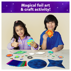 Children’s foil art craft kit featuring Solar System designs for ages 4-12