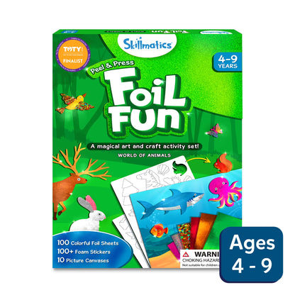 Foil Fun: World Of Animals |  No Mess Art Kit (ages 4-9)