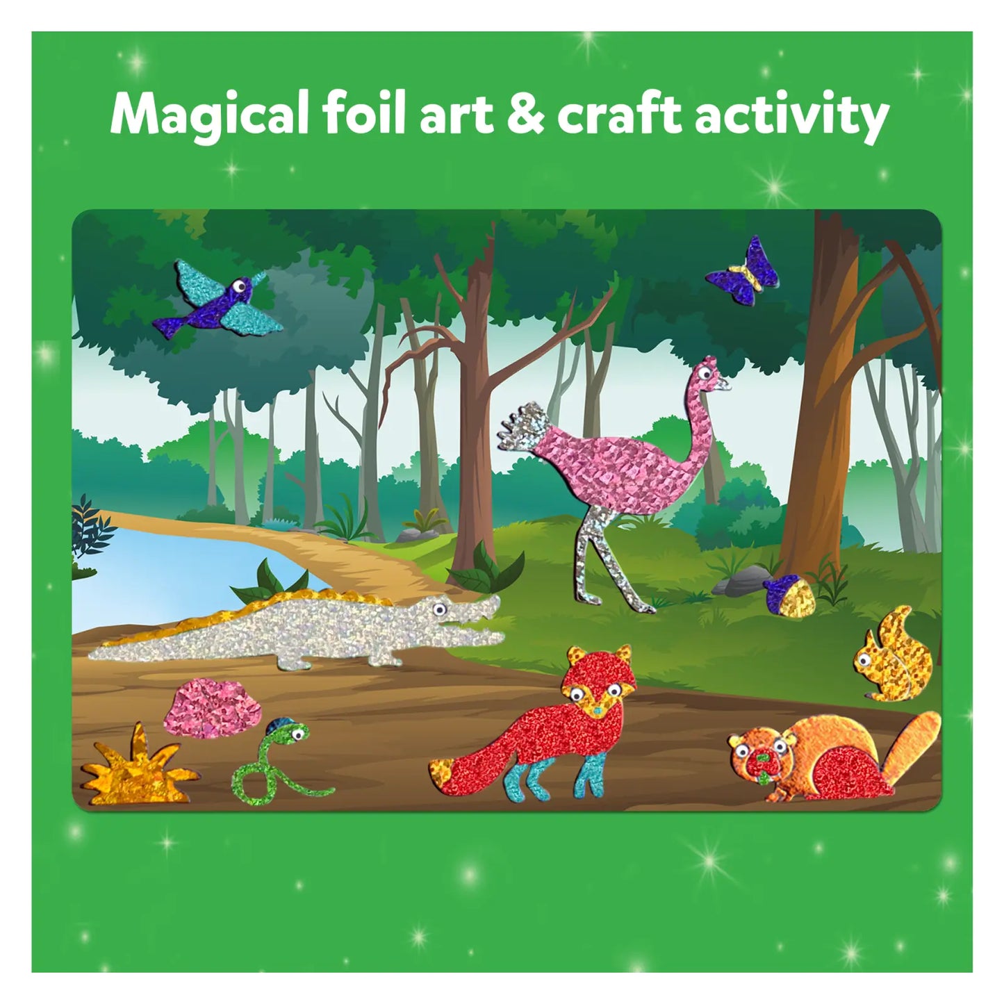 Foil Fun: World Of Animals |  No Mess Art Kit (ages 4-9)