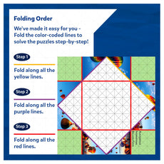 Folding instructions for an origami puzzle in Craft-O-Pedia All Around The USA book