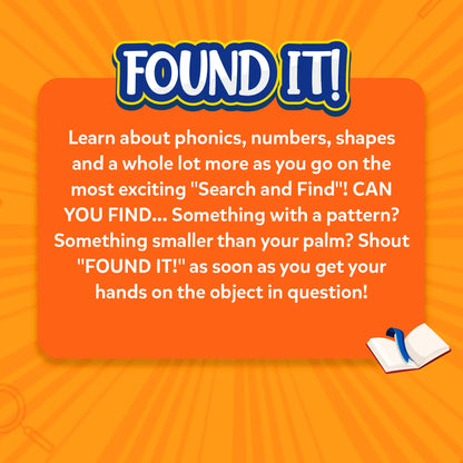 Educational search game advertisement for Found It Indoor Edition Smart Scavenger Hunt for kids