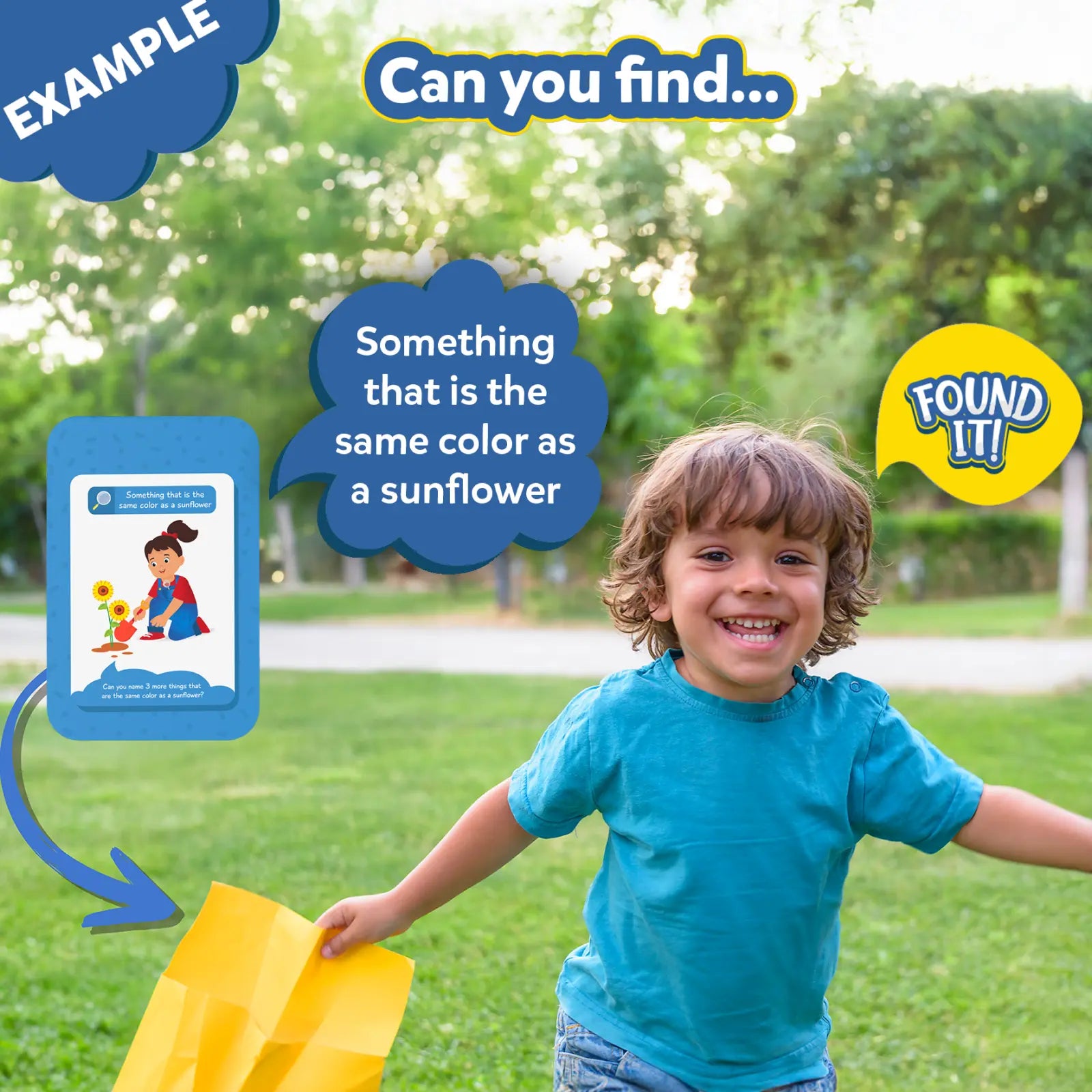 Educational game card from Found It! Outdoor Edition Smart Scavenger Hunt for kids