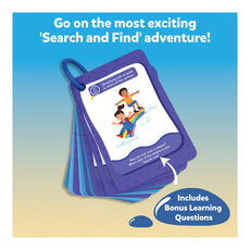 Search and find activity cards for Found It! At the Beach smart scavenger hunt for ages 4-7