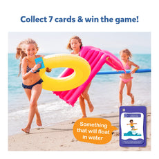 Children playing a card game from Found It At The Beach Smart Scavenger Hunt