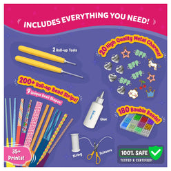 DIY jewelry making kit for friendship bracelets with colorful beads and tools for ages 6-13