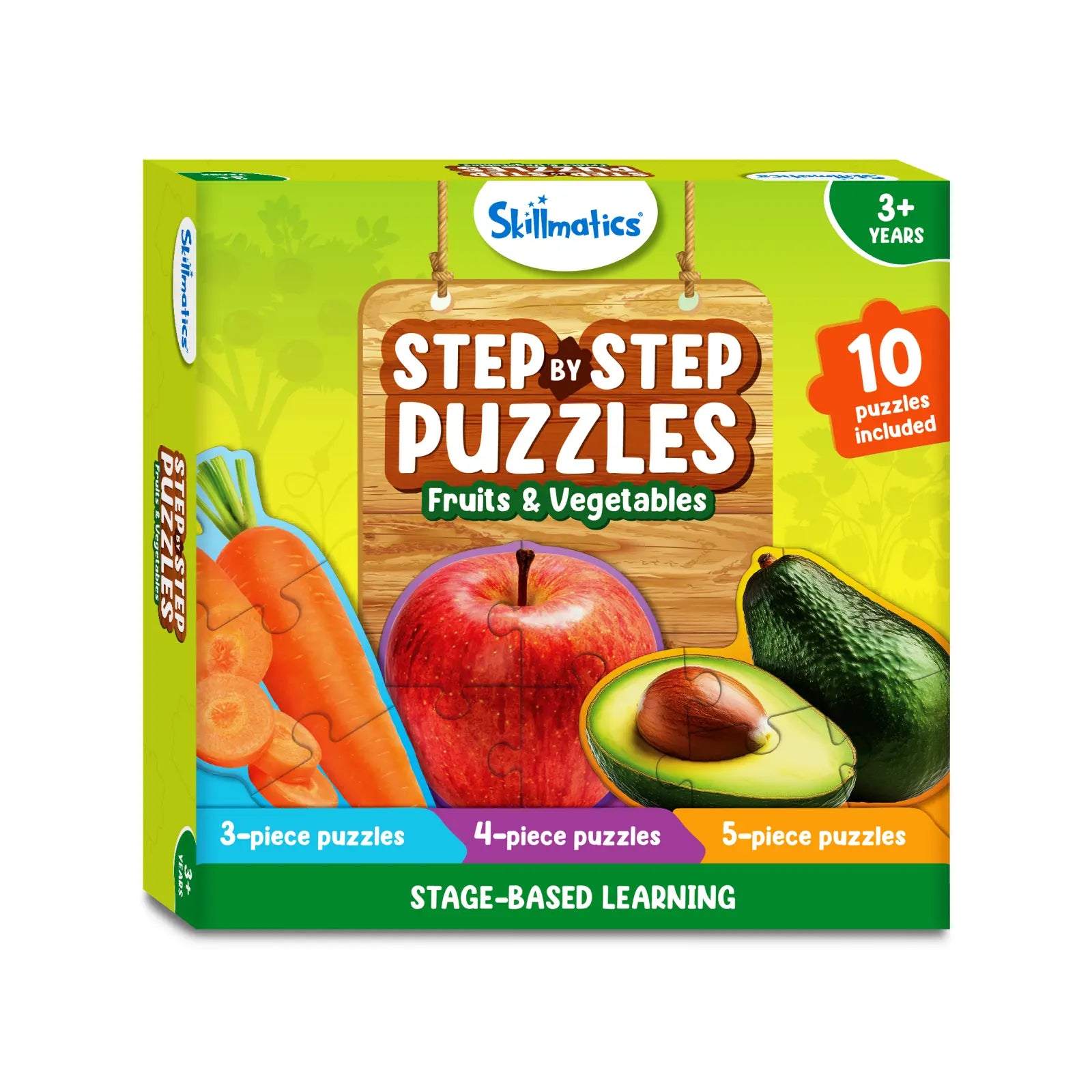 Step by Step Puzzle: Fruits & Vegetables (ages 3+)