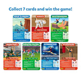 Collection of sports cards from Guess in 10 World Of Sports trivia card game for ages 6+