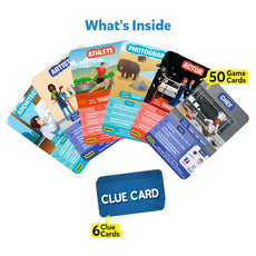 Game cards featuring various inspiring professions from Guess in 10 Trivia card game