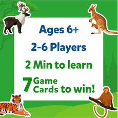 Game box with colorful animal illustrations for Guess in 10 Splash waterproof trivia card game