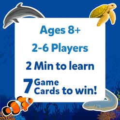 Game box displaying age and player info for Guess in 10 Underwater Animals trivia game