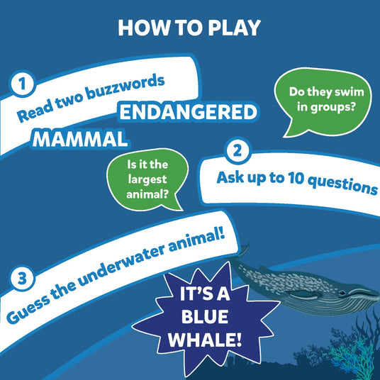 Guess in 10: Underwater Animals | Trivia card game (ages 8+)