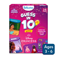 Disney Princess Guess in 10 Junior trivia card game for ages 3 to 6