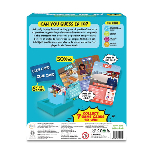 Guess in 10: Inspiring Professions | Trivia card game (ages 6+)