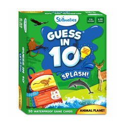 Guess in 10 Splash waterproof animal trivia card game for ages 6 and up