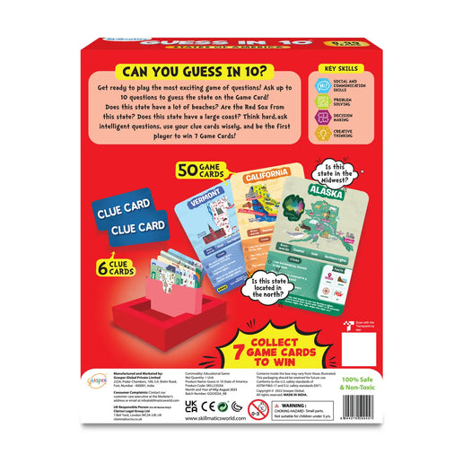 Guess in 10: States Of America | Trivia card game (ages 8+)