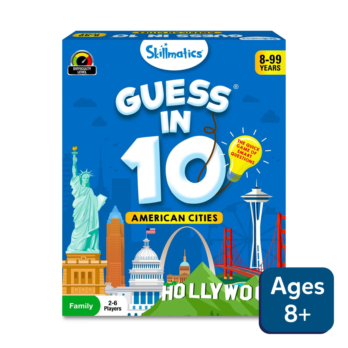 Guess in 10: American Cities | Trivia card game (ages 8+)