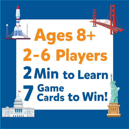 Guess in 10: American Cities | Trivia card game (ages 8+)