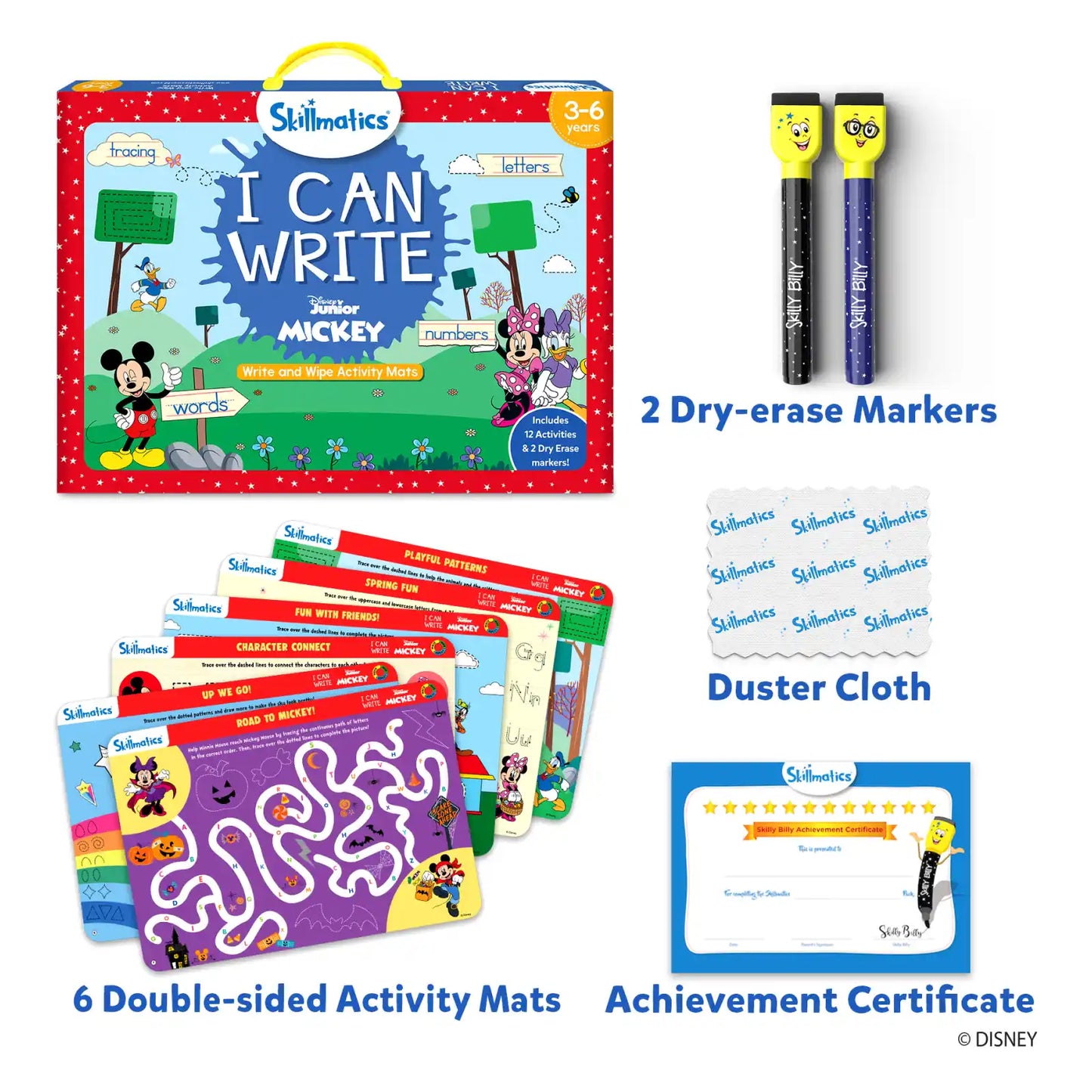 I Can Write: Disney Junior Mickey Mouse | Reusable Activity Mats (ages 3-6)