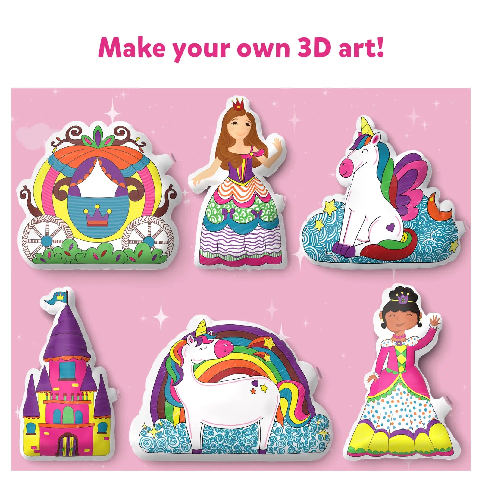 ArtCreativity Unicorn Wand Inflates, Set of 3, Inflatable Princess