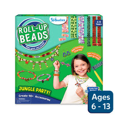 Roll-up Beads Jungle Party craft kit for DIY jewelry making ages 6-13