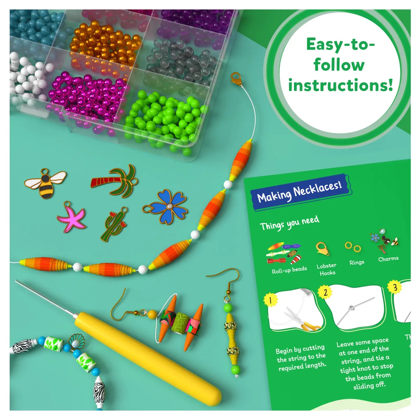 Roll-up Beads: Jungle Party | DIY Jewelry Kit (ages 6-13)