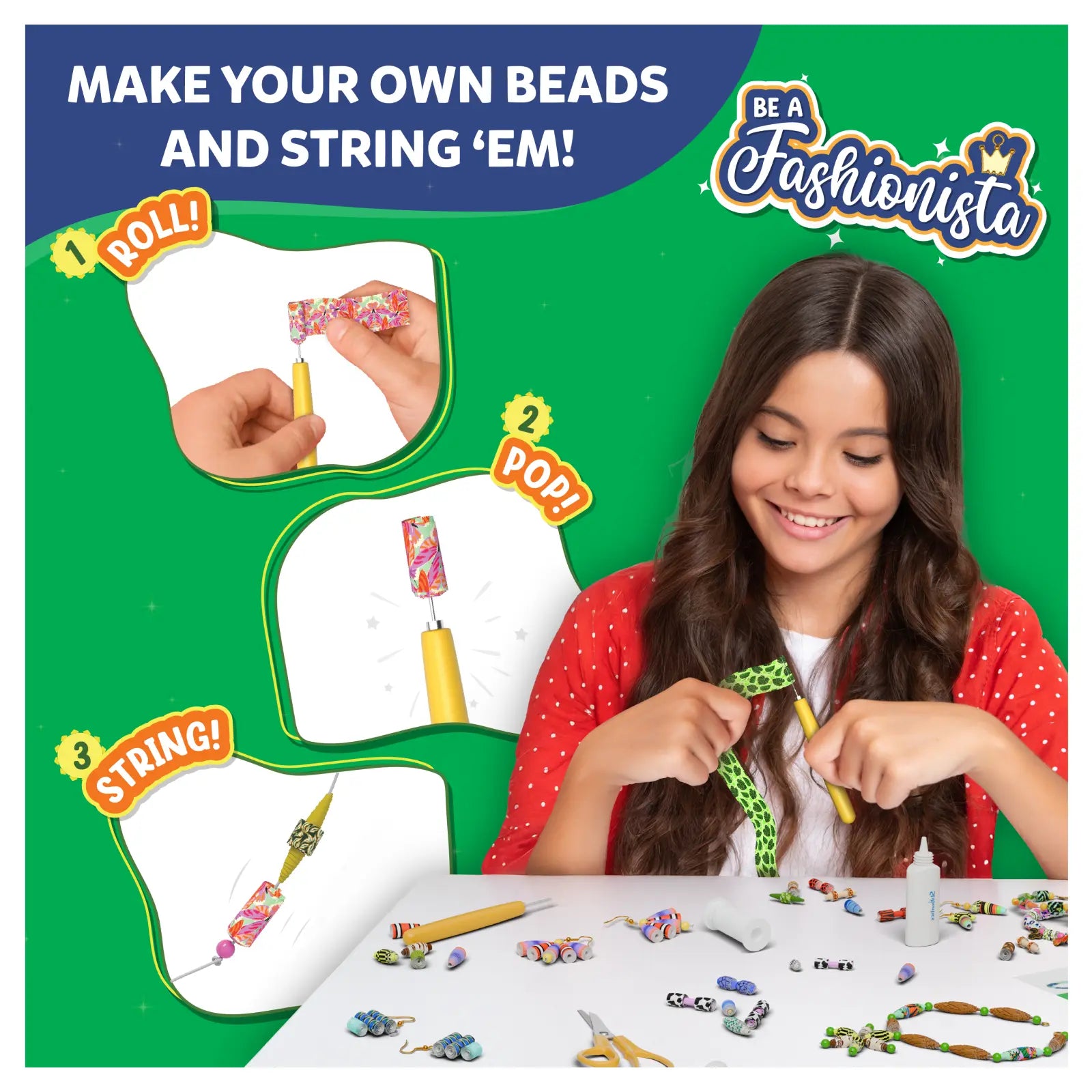 Roll-up Beads: Jungle Party | DIY Jewelry Kit (ages 6-13)