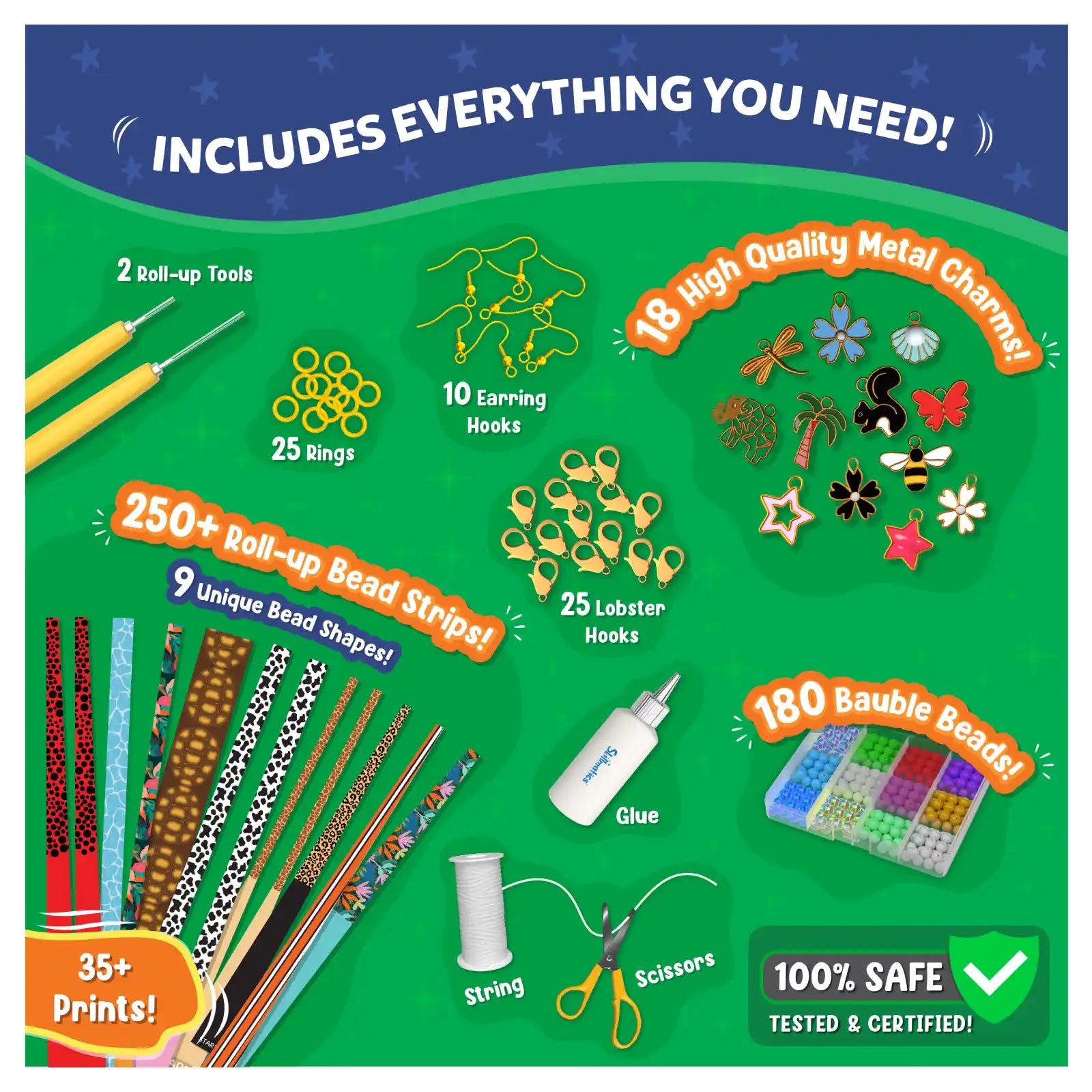 Roll-up Beads: Jungle Party | DIY Jewelry Kit (ages 6-13)