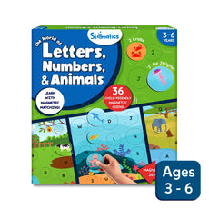 Educational magnetic matching game for young children from The World of Letters Numbers Animals