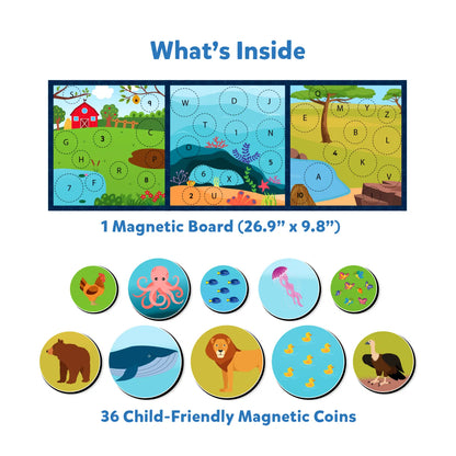 The World of Letters, Numbers & Animals | Magnetic Matching Activity (ages 3-6)