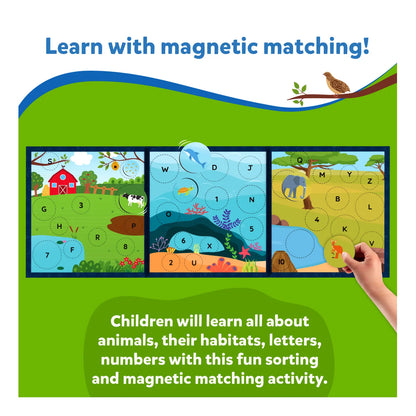 The World of Letters, Numbers & Animals | Magnetic Matching Activity (ages 3-6)