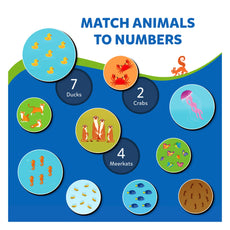 Educational animal matching game for kids ages 3-6 in The World of Letters Numbers Animals magnetic set