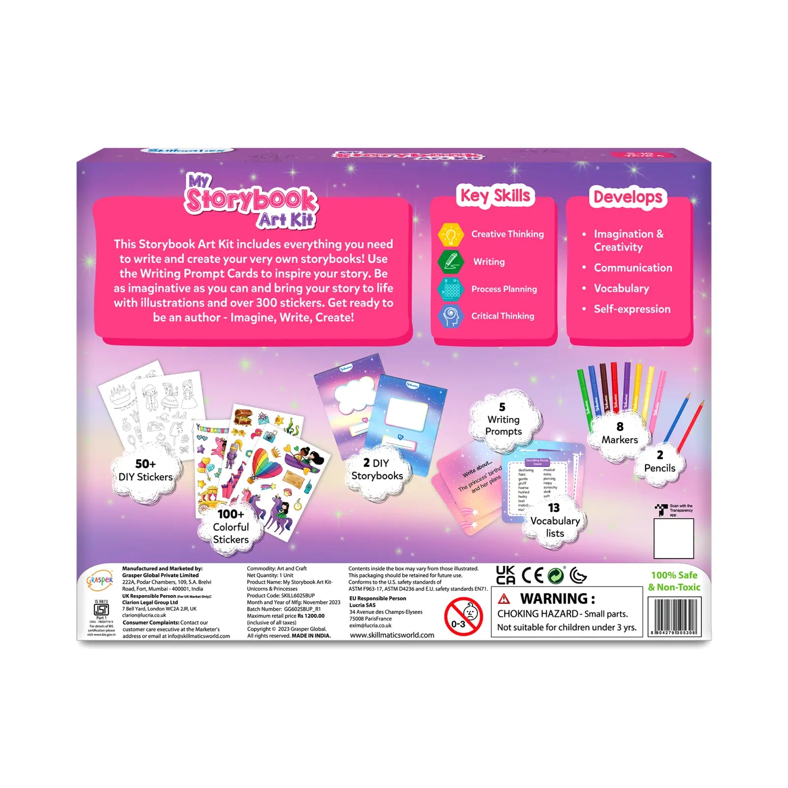 My Storybook Art Kit - Unicorns & Princesses (ages 5-10) – Skillmatics