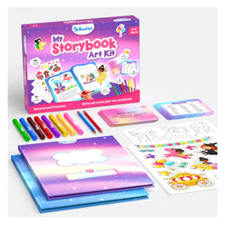 Children’s storybook art kit with unicorns and princesses for ages 5-10