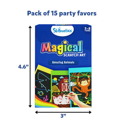 Magical Scratch Art: Party Favors (Pack of 15) | Amazing Animals (ages 3-8)