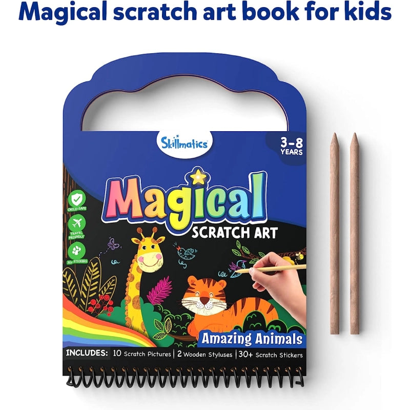 Magical Scratch Art  Amazing Animals (ages 3-8) – Skillmatics