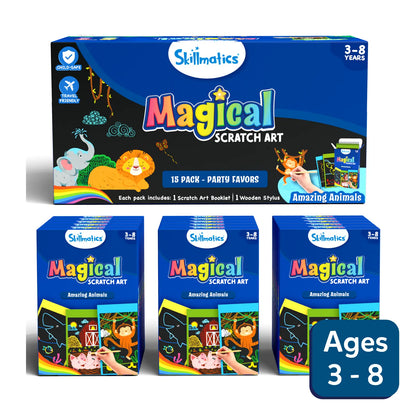 Magical Scratch Art: Party Favors (Pack of 15) | Amazing Animals (ages 3-8)